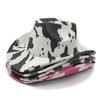European and American suede cows pattern western style cowboy hat street shot sweet cool retro versatile top hat