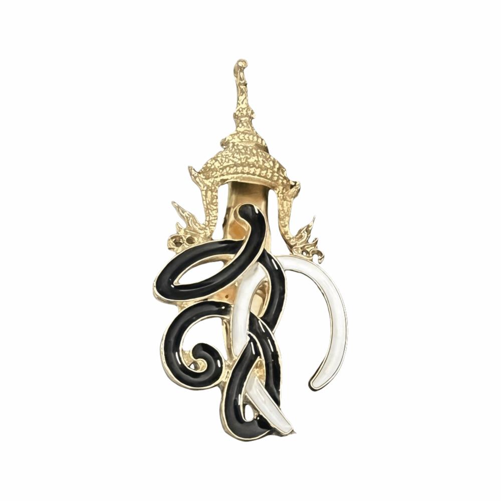 

Elegant Commemorative Brooch Zinc Zinc Alloy Double Dragon Pin Unisex Entwined Retro Brooch Gift Style A