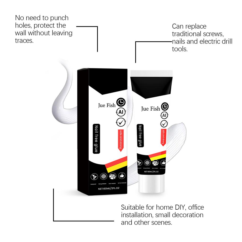 No Drill Adhesive Heavy Duty Instant Hold Gap Filling for Wood, Ceramic, Metal, Mirror Fast Cure Strong Bonding Glue Home Repair