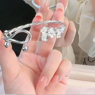 Elegant Plum Blossom Bell Bracelet: High-End Spring/Summer Gift for Girlfriend