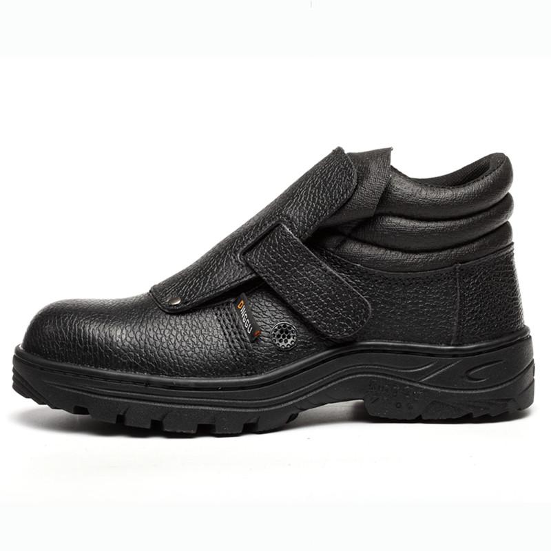 Plus Size Mens Anti-scalding Welding Boots Steel Toe Covers Safety Boot Cow Leather Work Shoes Safe Ankle Botas Seguridad Black