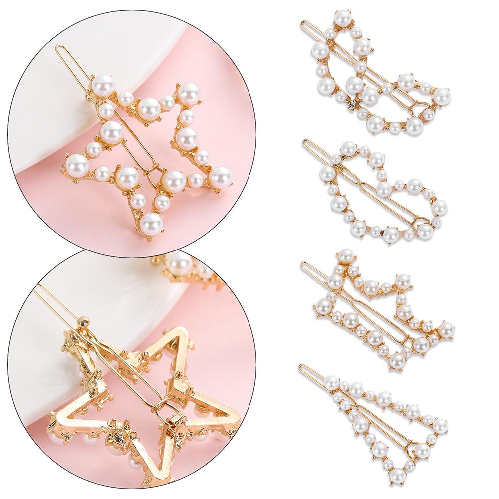 1PC Popular Hairpins For Girls Fashion Imitiation Pearl Hair Clip Snap Barrettes Women Handmade Pearl Flowers Hair Accessories