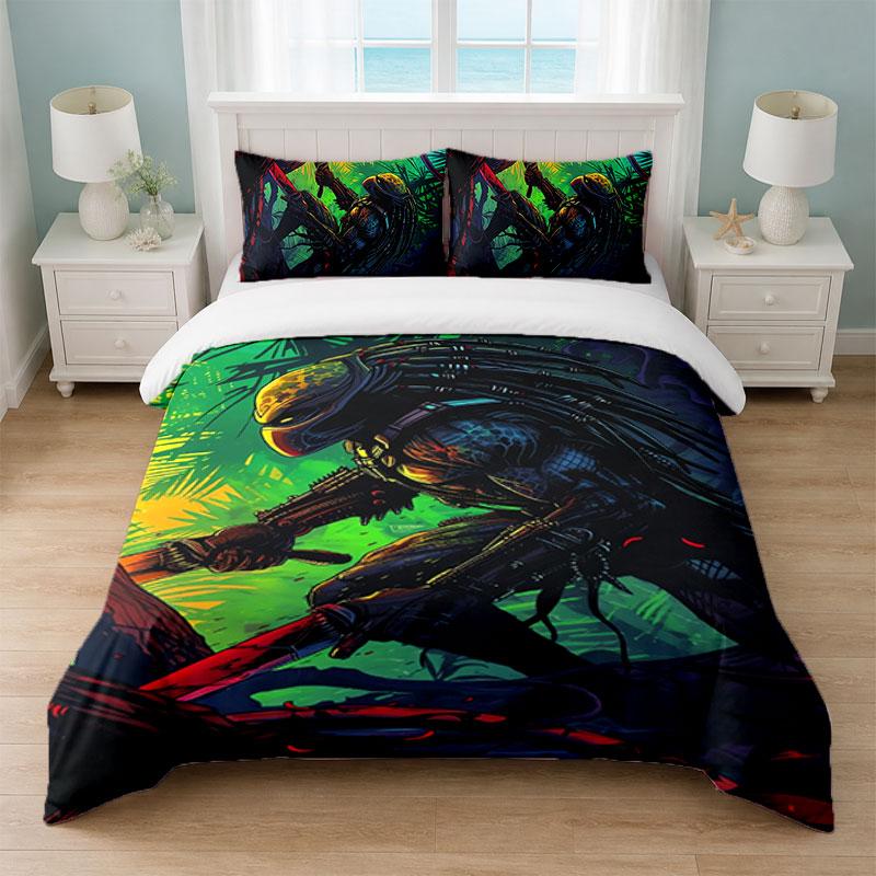 Predator Bedroom 3Pcs Bedding Set Soft Bed Sheet Pillowcases Home Bedding Decoration
