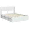 Struttura Letto con Spazio Contenitore e Testiera Bianca 150 x 200 cm