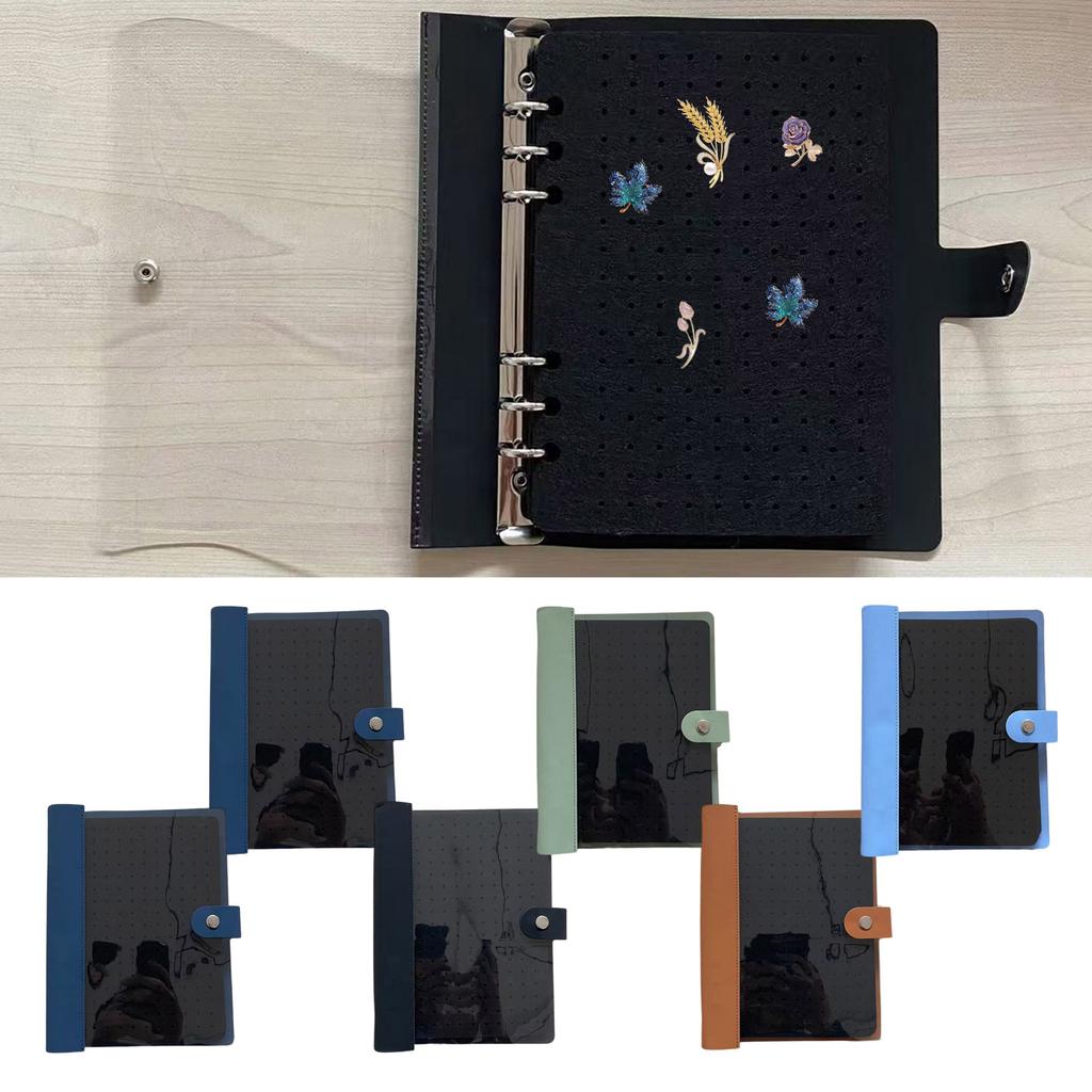 8 Pages Pin Display Book Portable Organizer with Clear Cover Travel Friendly Pin Book Suitable for Brooch Collectors