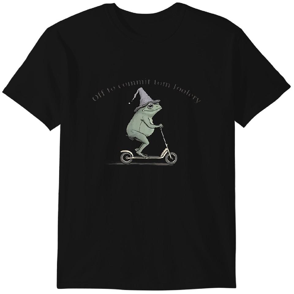 

Off to Commit Tom Foolery Frog T-shirt, Funny Weirdcore Sayings Unique Tshirt Classic T-shirt 4XL