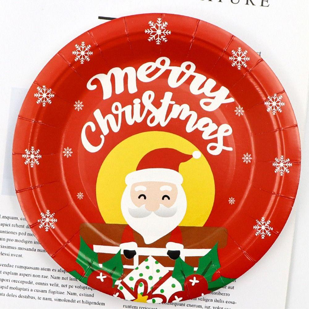 Environmental Christmas Paper Plates Disposable Christmas Paper Cups Christmas Tableware Set  Home