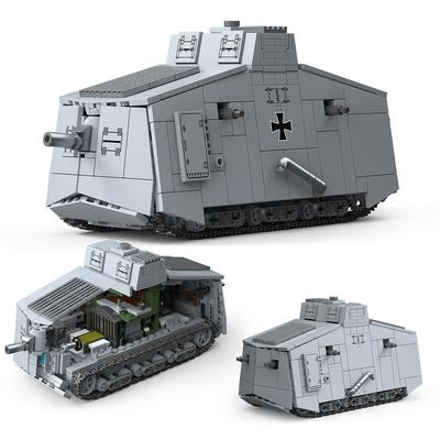 WK1 Militär Erster Weltkrieg Armee Bausteine Set A7V Schwerer Panzer Steine Stadt Bau Spielzeug Für Kinder
