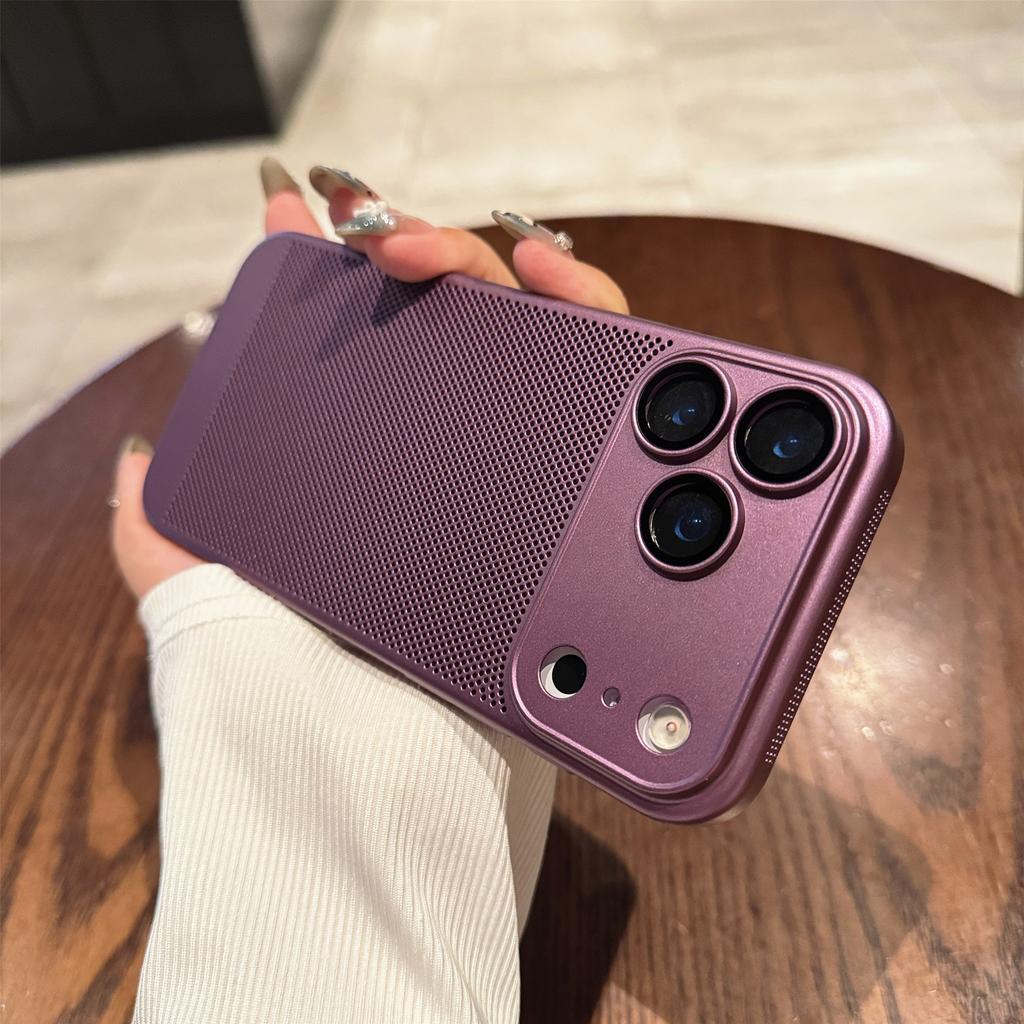 Original Cooling Grid Heat Dissipation Phone Case For iPhone 17Air 16 16E 15 14 13 12 11 17 Pro Max Mesh Breathable Hard Cover