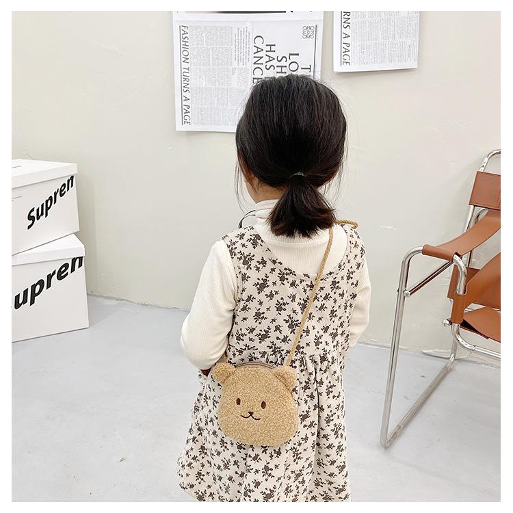 Plush Cartoon Crossbody Bag for Kids, Cute Soft Shoulder Pouch for Toddlers, Children's Mini Backpack for Daily Use