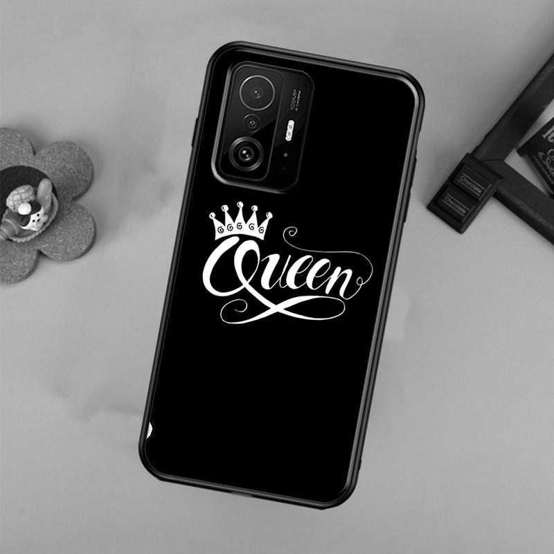 Crown QUEEN & KING Couples Case For Xiaomi 14T 11T 12T 13T Pro 13 14 Ultra POCO X7 Pro X3 X5 F3 F5 F6 M6 X6 Pro Cover