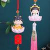 Cute Buddha Guanyin Car Pendant Chinese Style Cartoon Buddha Figures  Car Interior Decoration
