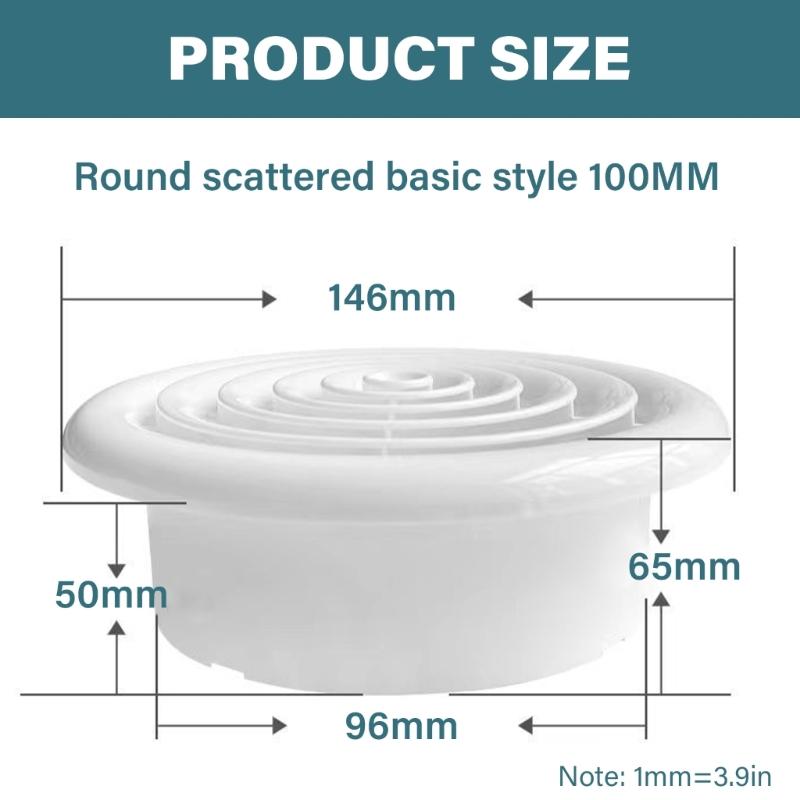 Rotatable Circular Air Vent Louver Soffit Vent with Mesh Ventilation Cover ABS Texture Suitable for Bathroom and Kitchen