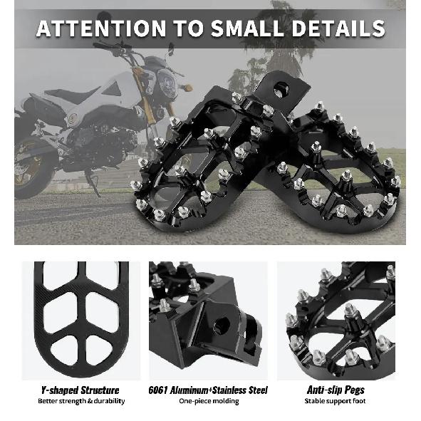 Footpeg Footrest Pedals Foot Pegs Rests CNC Motorcycles For Honda MONKEY 125 2020-2024 MSX 125 GROM125 2013-2024 Mopeds Scooters