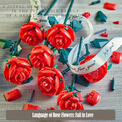 Valentine Gift  Rose Flower Bouquet Creative Building Blocks Gift for Girls Holiday Gift for Girlfrien