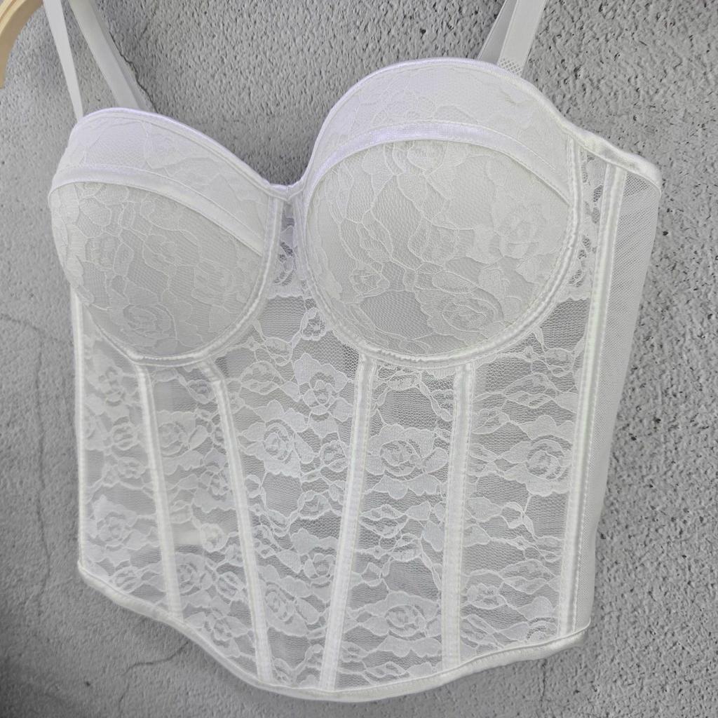 Fischgräten-Rosen-Spitze Trägerloses Damen Ärmelloses Design Unterwäsche Reiner Wunsch-Stil Gepolstert Figurbetont Schlankmachendes Bustier Camis & Tanktops