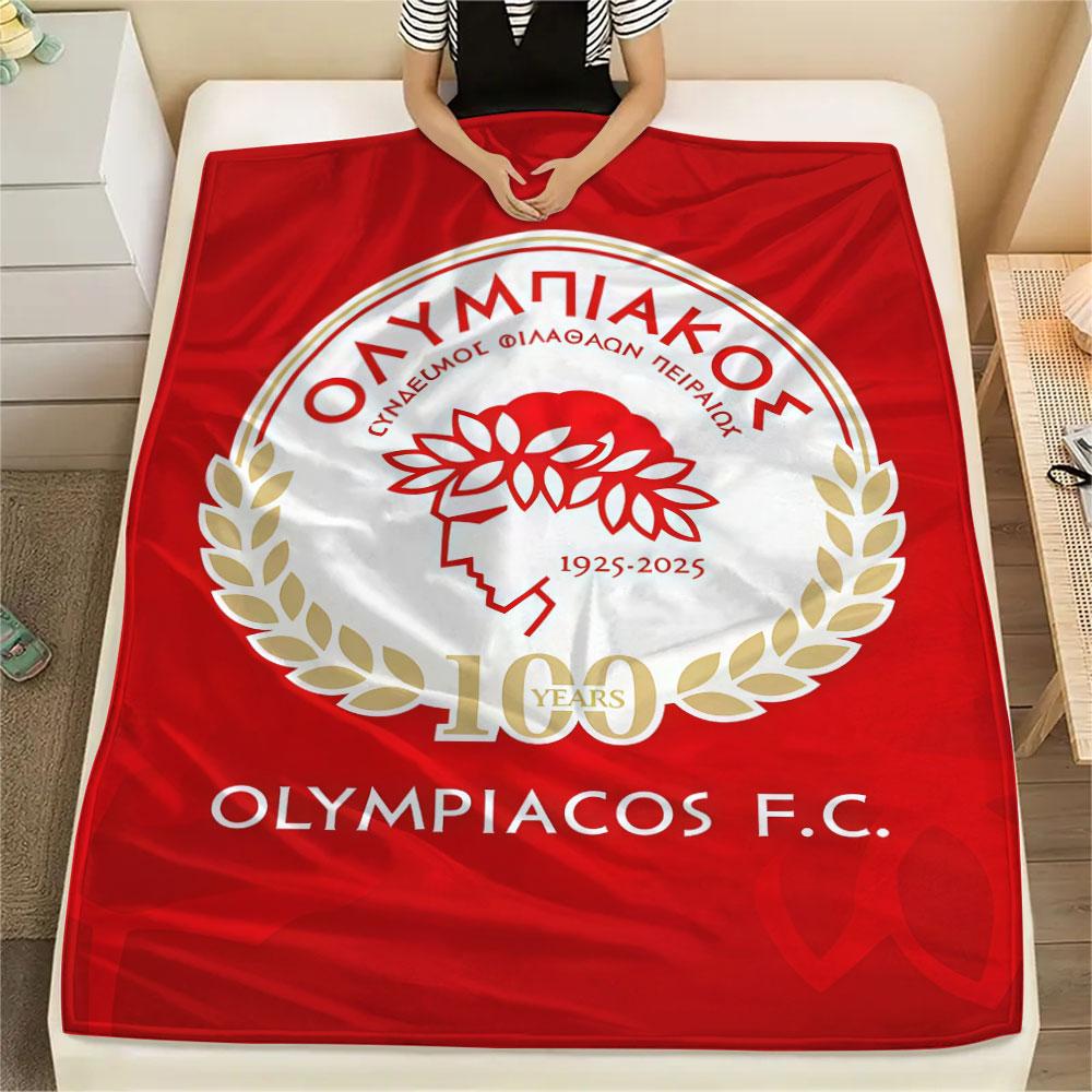 Olympiacos FlAannel Blanket, High quality Comfortable for All Seasons, Home Decor, Warmth and Comfort