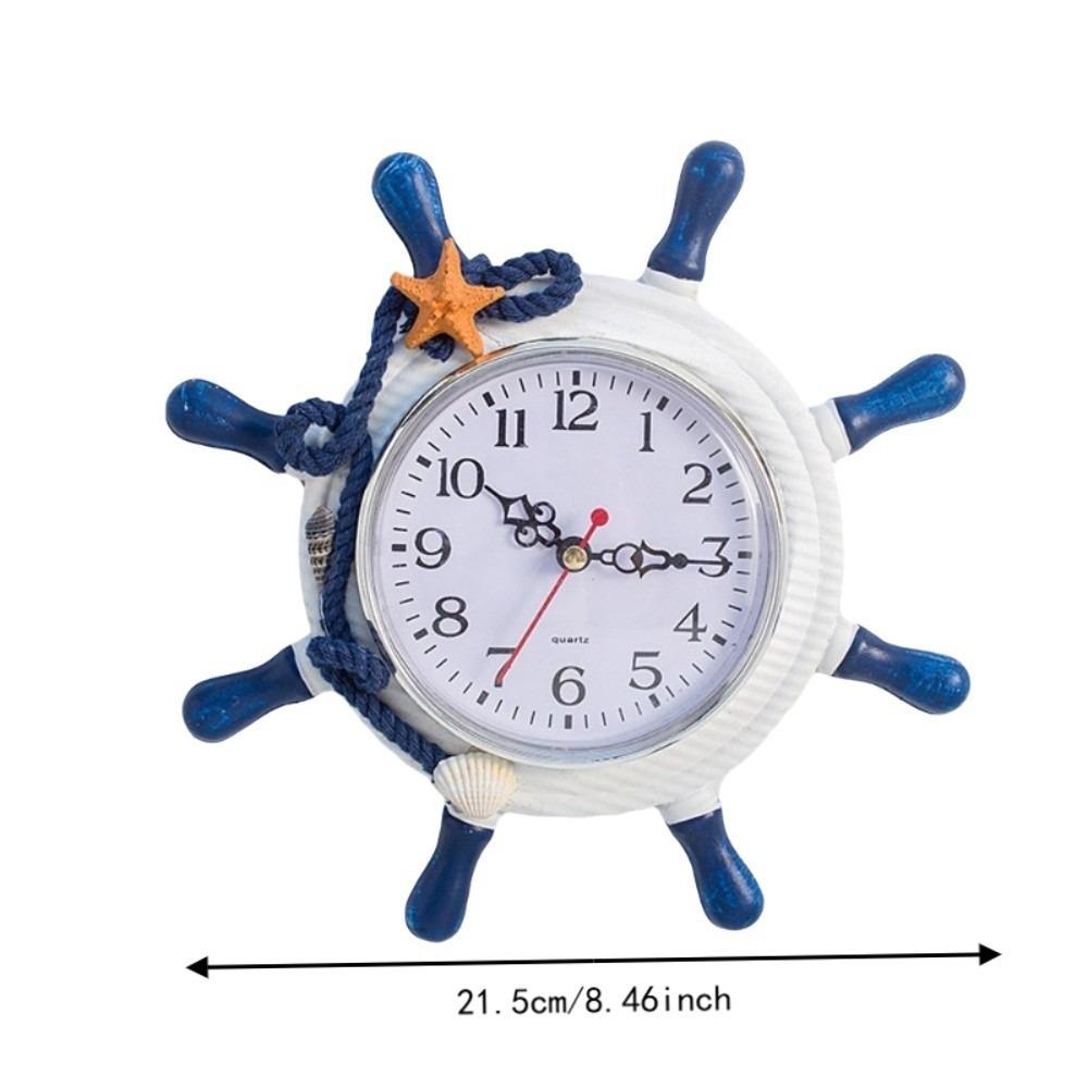 Wooden Steering Wheel Clock 8.46in Wooden Wall Clock Silent Sailing Ship Clock Home Decor