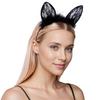 1 Stück Mode Schwarze Spitze Hase Katze Ohr Haarband Für Frauen Mädchen Weiblich Party Sexy Haaraccessoires Stirnband