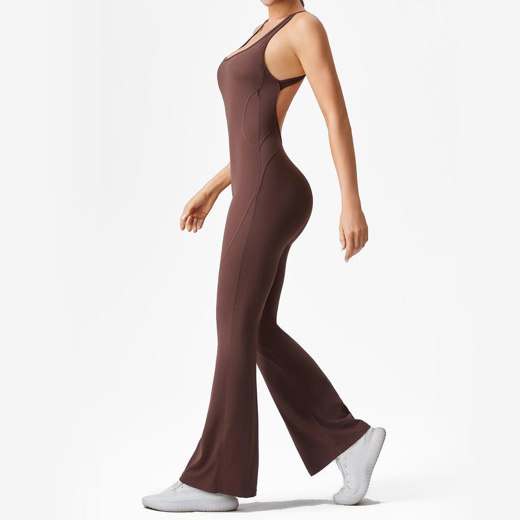 Slimming Yoga Dance Jumpsuit: Body-Shaping, Hip-Lifting, Micro-Flare Fitness Wear