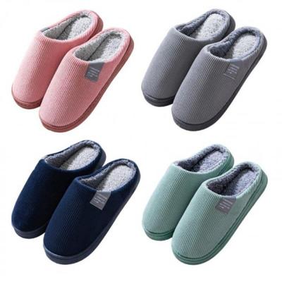 Corduroy Fur Slippers, Winter Slippers