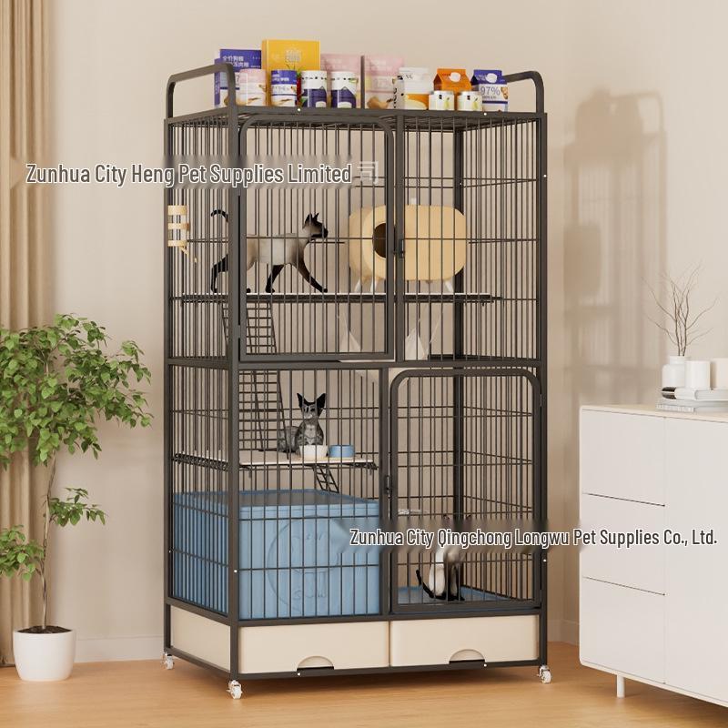 Extra-Large Three-Layer Cat Cage Villa for Household Use