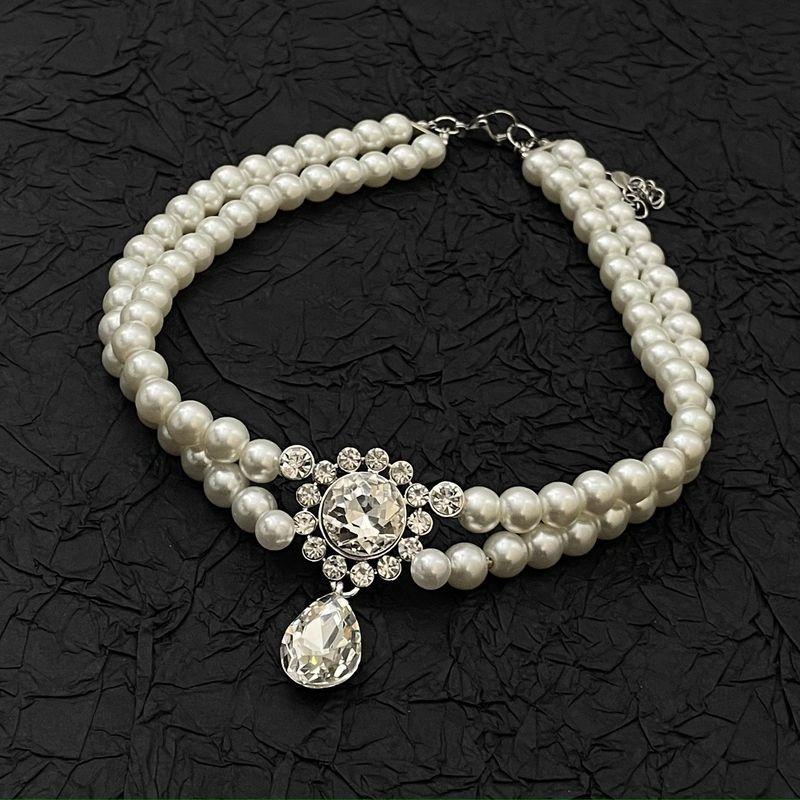 

Доступная Роскошь Нишевая Двухслойная Жемчужная Женская Цепочка на Ключицу Ювелирные Изделия Double-layer beaded zircon necklace