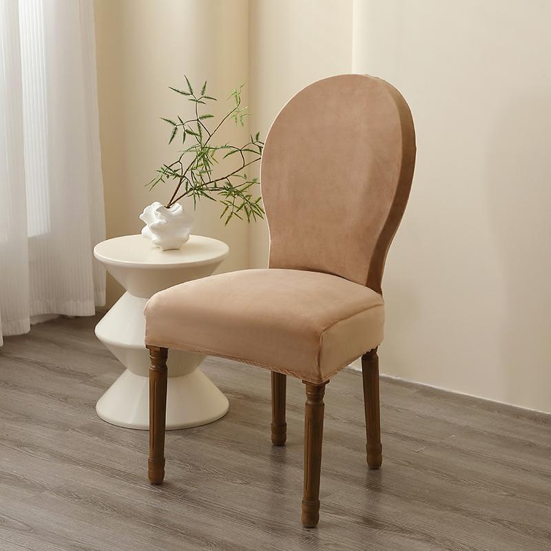 

1/2/4/6pcs Round Backed Chair Covers Stretch Spandex Dining Chair Covers Solid Color Seat Slipcover Protector Wedding Banquet 1piece Chair Cover