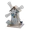 Wooden Electric Windmill House Handmade Material Set Creative Assembled Science Education Jigsaw