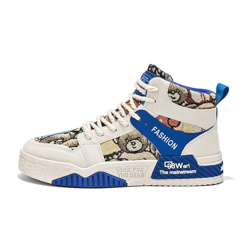Mode Tenis Graffiti Personalisierte Männer Schuh 2024 Herbst Männer Sport Schuh High Top Canvas Schuh Männer Tennis Trend Skate Schuh Männlichen casual Schuh