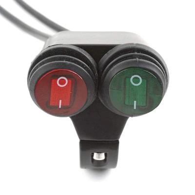 HANSWD Headlight Fog Spotlight On/Off Switch Waterproof 22mm Handlebar Motorcycle Red Indicator Light (C)