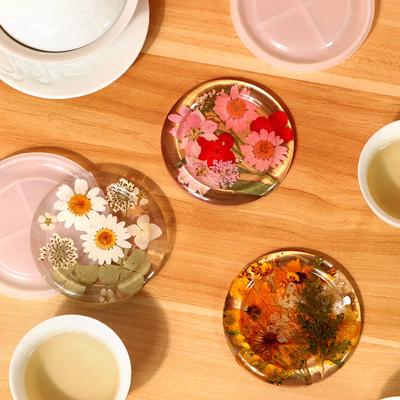 DIY Coaster Plate Molds Round Small Tea-Cup Mat Silicone Molds for DIY Art Craft, Cups Mats Epoxy Resin Coaster Molds