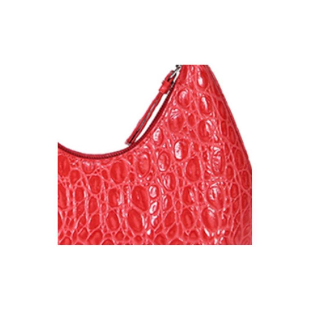 By Far Crocodile Pattern Zipper Closure Leather Underarm Mini Bag Women Handbags Red 21CRBASPMDSMA