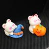 Halloween Auto-Ornamente Mittelkonsole Rückspiegel Niedlicher Kürbis Bär Zylinder Geist Ornament Auto Dekoratives Zubehör