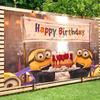 Photography Backdrop Customizable Happy Birthday Party Decoration Children Photo Background Gifts Anime m-m-Minion Birth 399