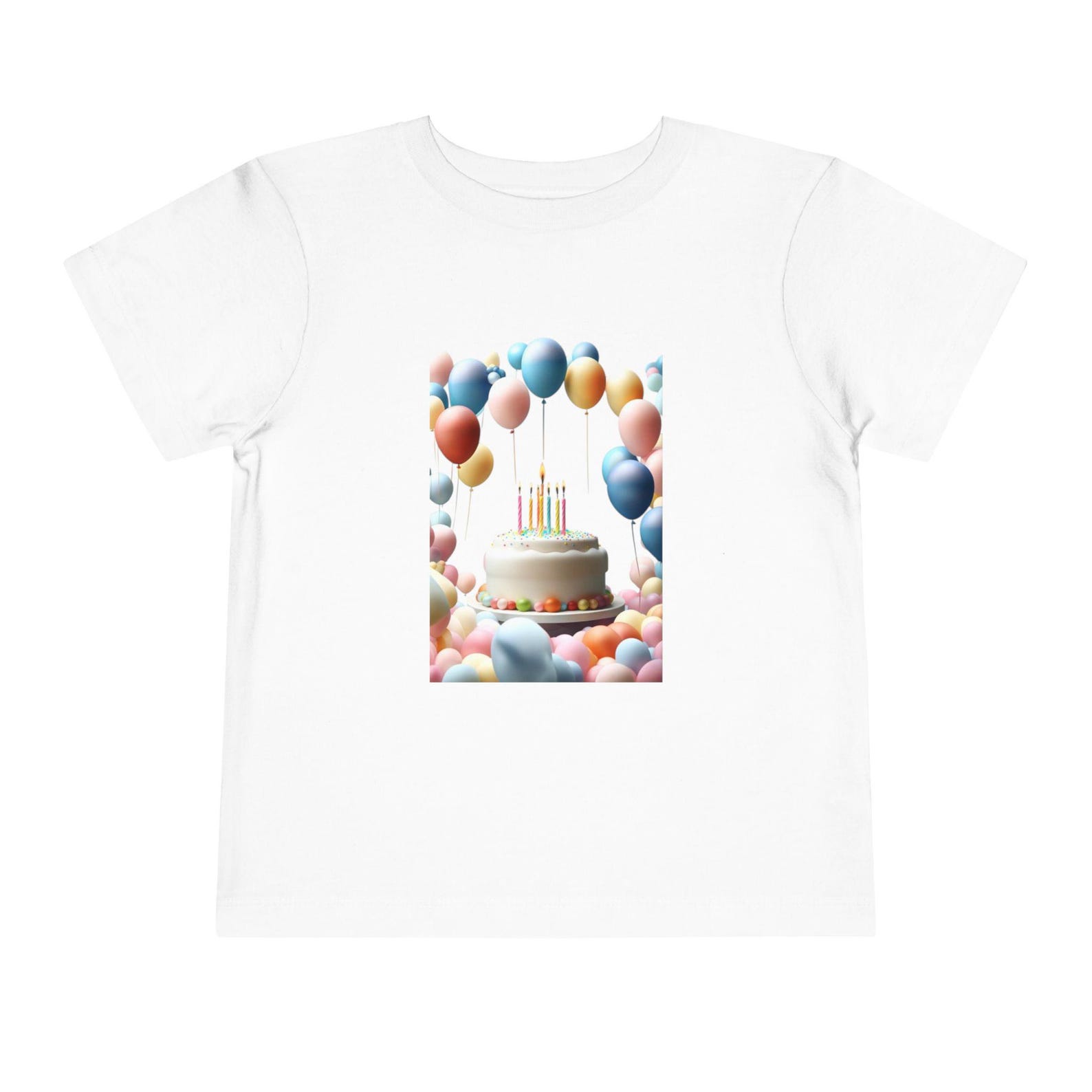 Birthday Cake and Balloons Toddler Tee | Kids Birthday Shirt 160