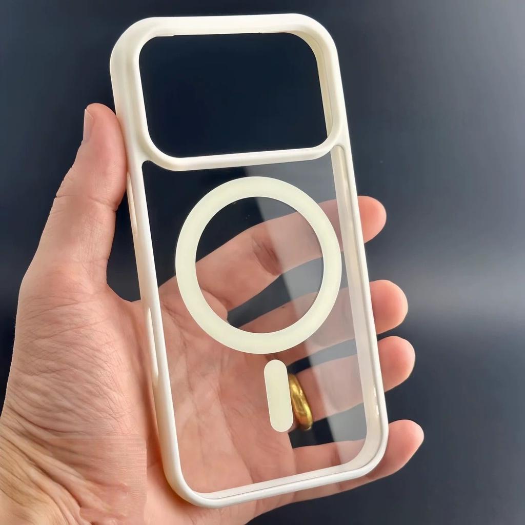 Magsafe Case For iPhone 17 Air 17 16 15 14 Pro Max Plus 13 12 Mini 11 16e  Transparent Acrylic Cover