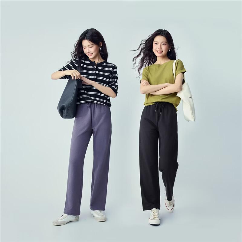 Giordano Women's Cotton Drawstring Knit Sweatpants