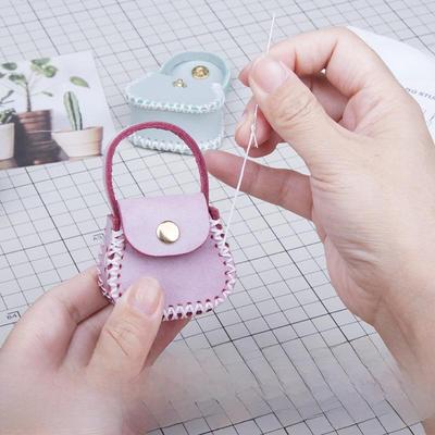 Mini Genuine Leather Coin & Key Purse - Handmade DIY Korean Casual Style