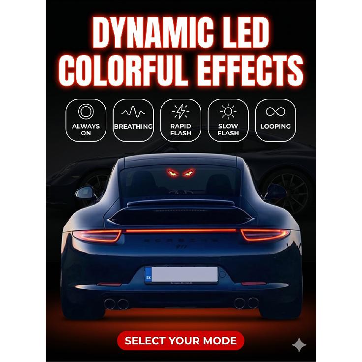 2PCS Solar Car Eyes Light LED Window Decoration Flashing Demon Eye Truck Demon Eye Dynamic Devil Eyes For LED Car Neon Lights 4