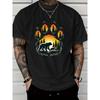European Sizes Bear Paw Sunset T-Shirt - Casual Crew Neck Shirt