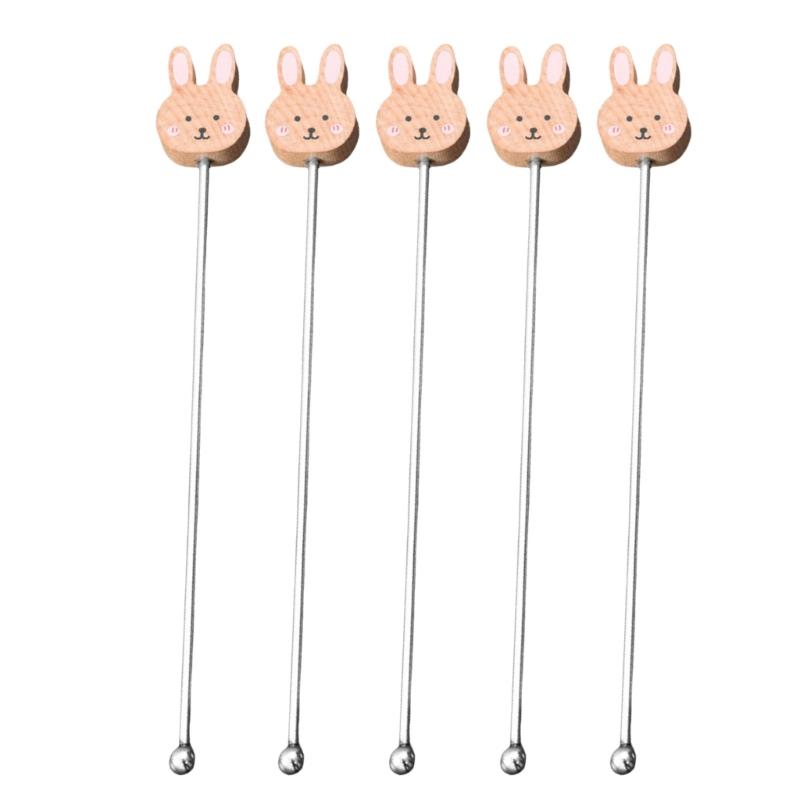 5Pcs Coffee Mixing Stick with Long Handle Elegant Cocktails Stir Stick for Home Use Practical Milk Powder Stirring Rod