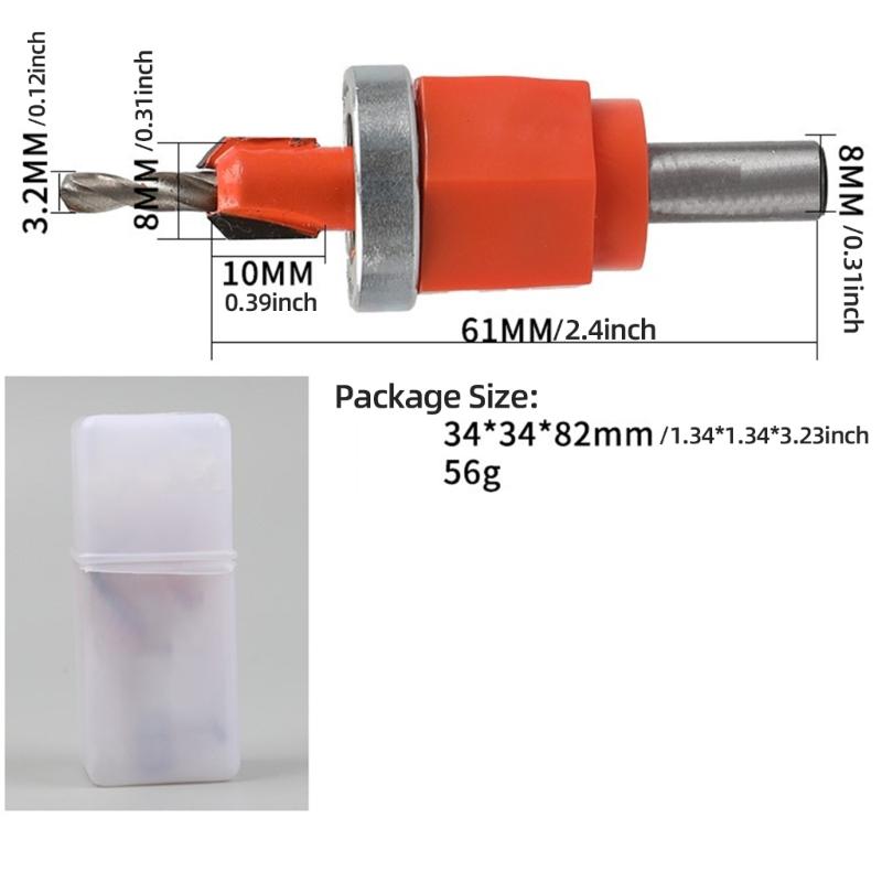 Adjustable Countersink Drill Bit Set Fit for Professional Woodworking Precisions Screw Installation Tool with Depth Stop
