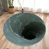 3D Illusion Masterpieces Round Rugs Big Crack and Deep Hole Designs Stunning Optical Illusion Carpets Look Crack Floor Mats