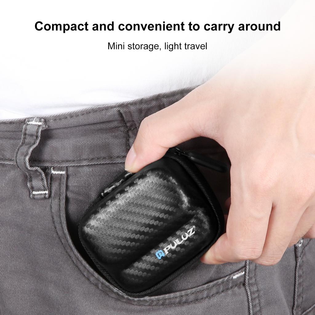 PULUZ PU944B For Insta360 GO 3/GO 3S Case Carbon Fiber EVA Portable Storage Bag