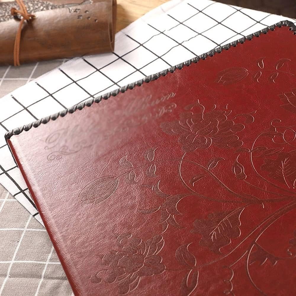 DIY Handmade Photo Album Paste Extra Large Capacity Picture Album with Vintage Leather Cover, Family,Wedding, Travel Photo Book