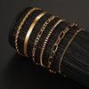 6Pcs/Set Bohemian Multi-layer Thin Chain Bracelets for Women Minimalist Gold ColorMetal Bangles Summer Y2KJewelry Accessories