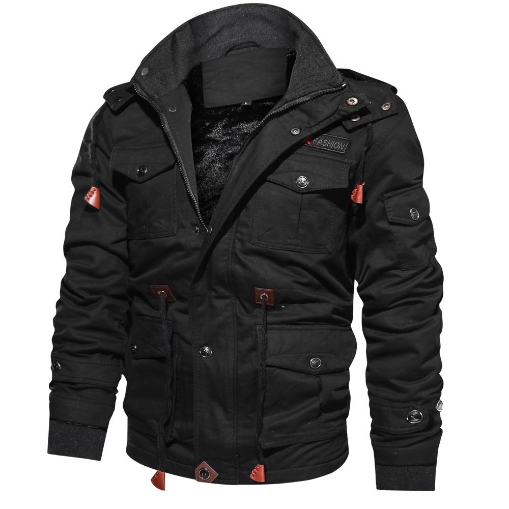Autumn and Winter Fashion Mens Miliatry Patch Warm Jacket Tactical Us Army Woolen Padded Coat