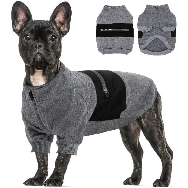 Kuoser Dog Sweatshirt, Winter Fall Warm Dog Sweater for Small Medium Sized Dogs Girl Boy, Cold Weather Pet Sweatshirts with Pocket Soft Doggie