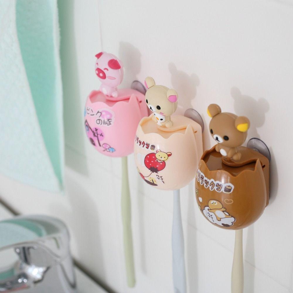 Double Suction Cup Animal Children Toothbrush Holder Cartoon Toothbrush Rack  Household